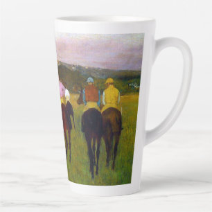 Caneca De Café Latte Cavalos de corrida de Edgar Degas em Longchamp