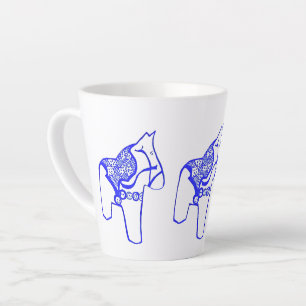 Caneca De Café Latte Cavalos de Dala Azul por Julia