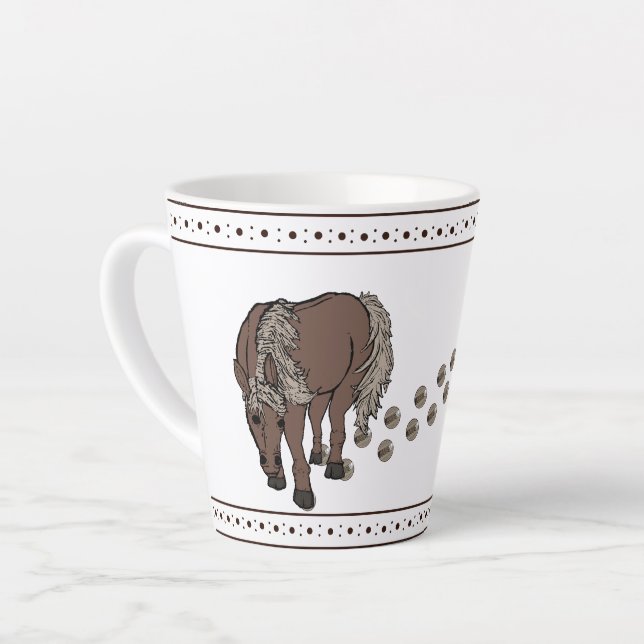 Caneca De Café Latte Cavalos por figdewdrop Caneca Pequena de Latte (Ângulo esquerdo)