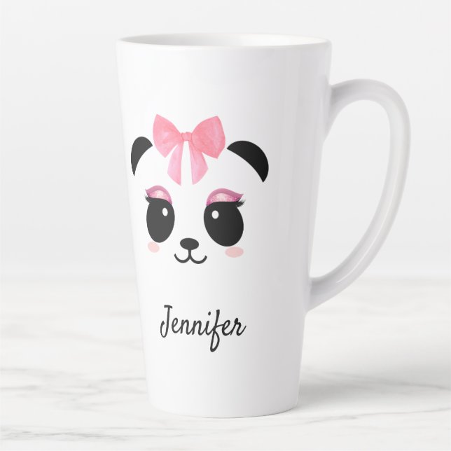 Caneca De Café Latte Cefaleias bonitinhas Kawaii panda personalizadas (Direita)