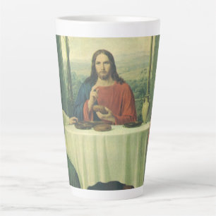 Caneca De Café Latte Ceia Antiga em Emaús com Jesus Cristo