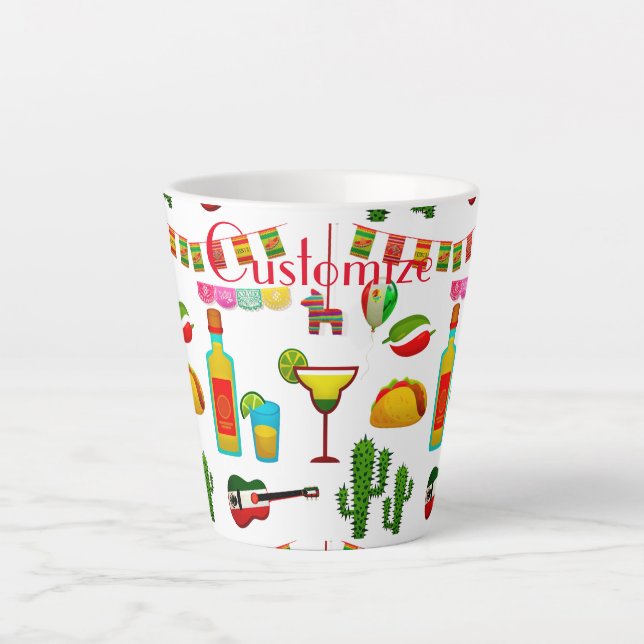 Caneca De Café Latte Celebração Cinco de Mayo Thunder_Cove (Frente)