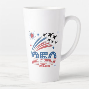 Caneca De Café Latte Celebração de 250 Anos de Liberdade dos EUA Design