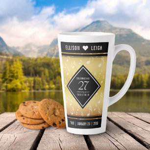 Caneca De Café Latte Celebração do 27º aniversário do casamento mus