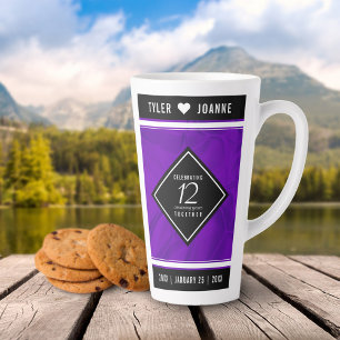 Caneca De Café Latte Celebração do Aniversário do Casamento da Seda da