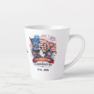Caneca De Café Latte Celebração dos 250 anos do Dia da Independência do