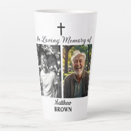 Caneca De Café Latte Celebration Of Life 2 Photos Funeral White