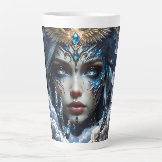 Caneca De Café Latte Celestia – Guardiã do Céu Infinito.  (Frente)