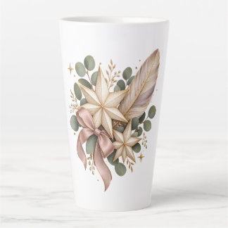 Caneca De Café Latte Celestial Christmas Elegance