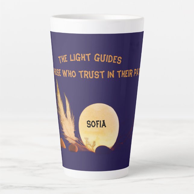 Caneca De Café Latte Celestial Devotion 17oz Blue Latte Mug (Frente)