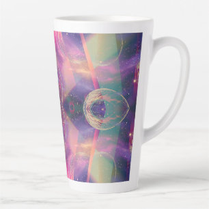 Caneca De Café Latte Celestial Kaleidoscopic Dreams