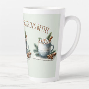 Caneca De Café Latte Cena de Marshmallow de Cacau de Inverno Aconchegan