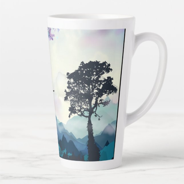 Caneca De Café Latte Cena de Montanha Coffee Mug (Direita)