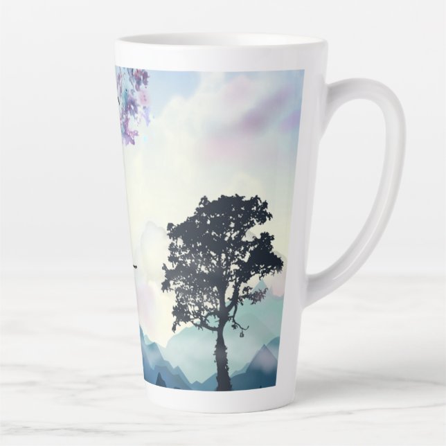 Caneca De Café Latte Cena de Montanha Coffee Mug (Direita)