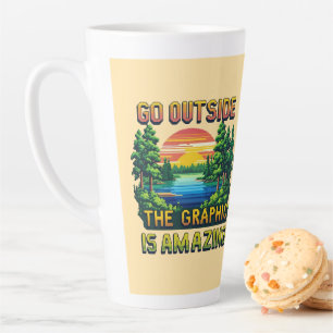 Caneca De Café Latte Cena Personalizada da Natureza ao Ar Livre em Arte