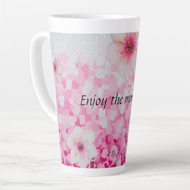 Caneca De Café Latte Cereja impressionista floresce (Ângulo esquerdo)