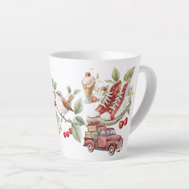 Caneca De Café Latte Cerejas doces de verão