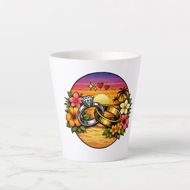 Caneca De Café Latte cerimônia do anel (Frente)