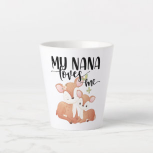 Caneca De Café Latte Cerva e Corça Minha Nana Me Ama