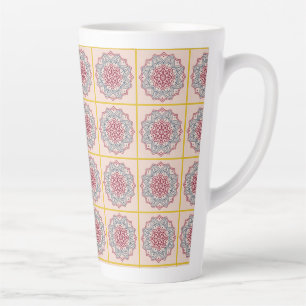 Caneca De Café Latte cervídeos em mosaico. mandala