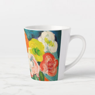 Caneca De Café Latte Cesta de Flores Latte Mug