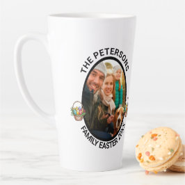 Caneca De Café Latte Cesto de Ovos de Fotografia da Páscoa Personalizad