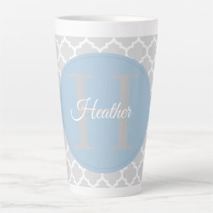 Caneca De Café Latte Céu Azul Quatrefoil Personalizado Lata