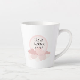 Caneca De Café Latte Céu obrigado para você | Nuvens cor-de-rosa e neut
