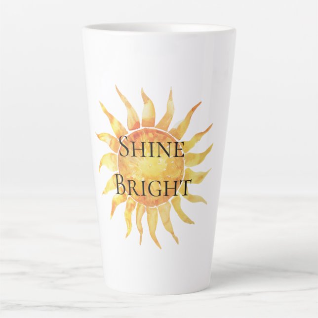 Caneca De Café Latte Céu Sol Brilha Forte (Frente)