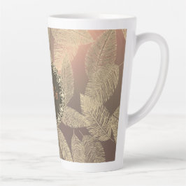 Caneca De Café Latte CFewards no Rosa Dourado Personalizado