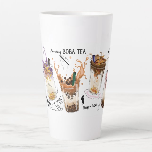 Caneca De Café Latte Chá Boba incrível (Frente)