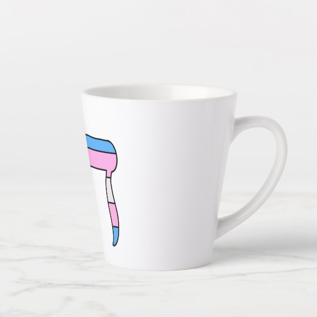 Caneca De Café Latte Chá da Bandeira do Orgulho Trans (Direita)