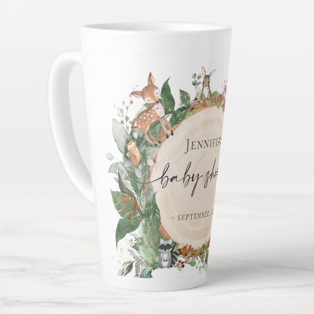 Caneca De Café Latte Chá de Bebê Floresta (Ângulo esquerdo)