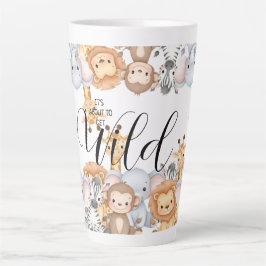 Caneca De Café Latte Chá de Bebê Jungle Safari "Está Prestes a Ficar Se