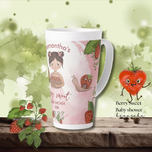 Caneca De Café Latte Chá de fraldas Personalizado Berry Sweet Keepsaame