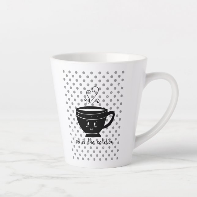 Caneca De Café Latte Chá é a solução, chá para todo momento. (Direita)