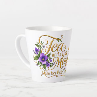 Caneca De Café Latte Chá e um Pouco de Magia Festa do Chá da Bruxa