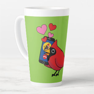 Caneca De Café Latte Chamadas de Aluguer de Pássaro Cardeal