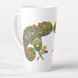 Caneca De Café Latte Chameleon Psychedelic Fantasy
