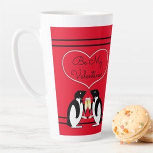 Caneca De Café Latte Champagne Penguins