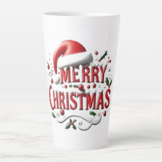 Caneca De Café Latte Chapéu de Papai Noel Feliz Natal