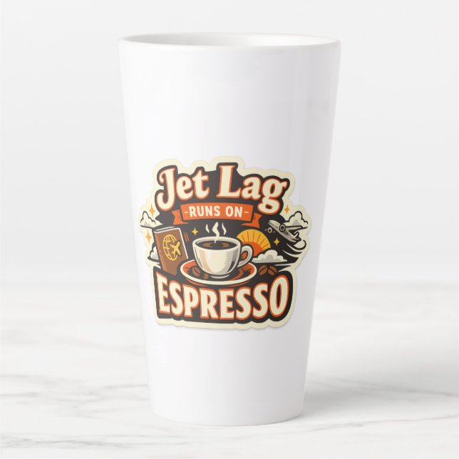 Caneca De Café Latte Chapéu Engraçado para Viajantes e Amantes de Café (Frente)