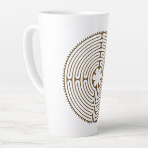 Caneca De Café Latte Chartres Labyrinth - Símbolo Espiritual Antiquado