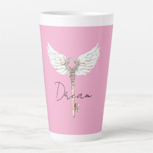 Caneca De Café Latte Chave de Penas do Anjo Branco