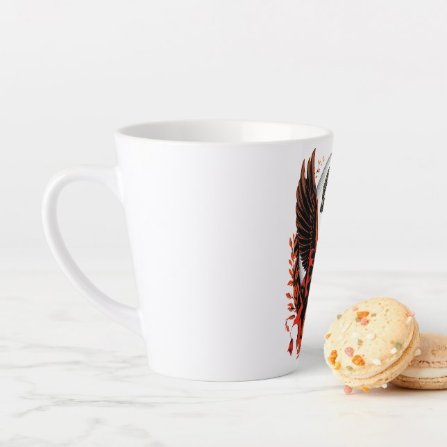 Caneca De Café Latte Chave do Arco Gótico Velvet com Asas e Lua (In Situ)