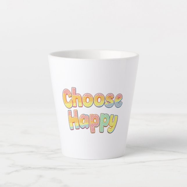 Caneca De Café Latte Cheerful and Positive Kids Typography (Frente)