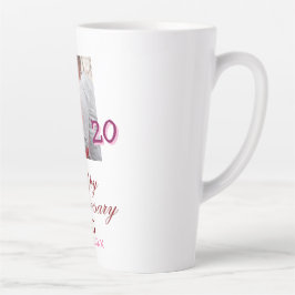 Caneca De Café Latte Cheers to 20 Years happy anniversary add photo dat