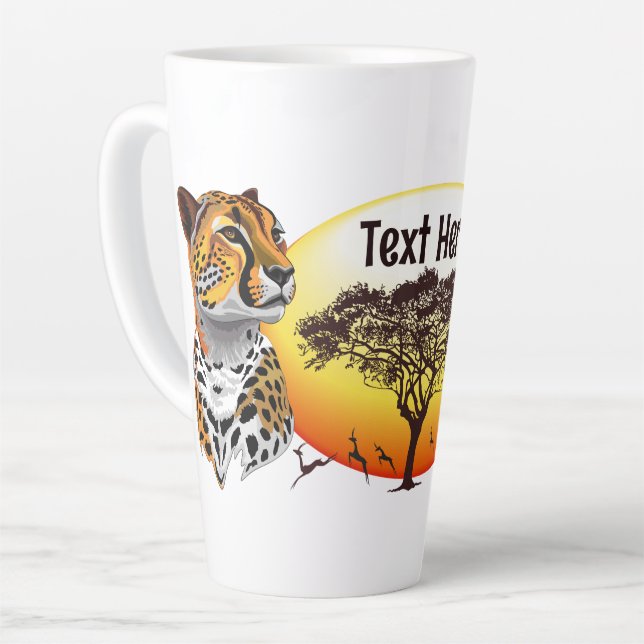 Caneca De Café Latte Cheetah African Feline Wild Animal (Ângulo esquerdo)
