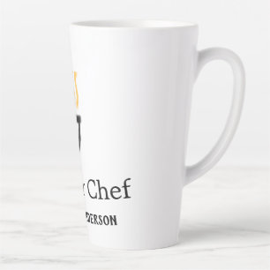 Caneca De Café Latte Chef mestre adicionar nome panela preta fumaça de