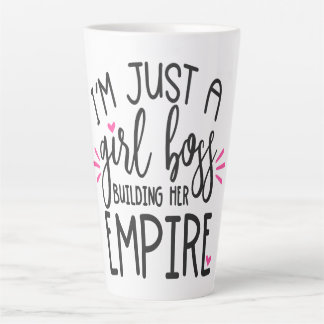 Caneca De Café Latte Chefe De Menina Construindo O Império Dar Nome